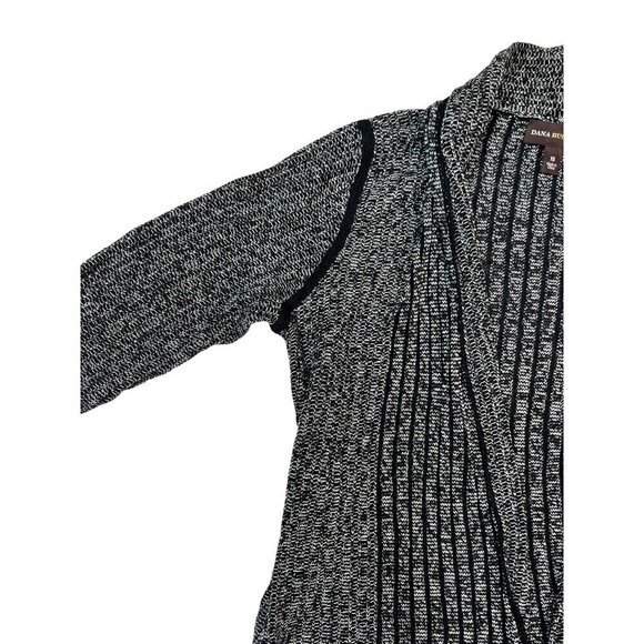 Dana Buchman Womens Black White Open Cardigan XS Linen Blend EUC - Picture 2 of 7